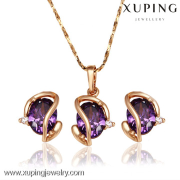 62397-Xuping Hot New Fine Jewelry Design Gold Jewelry Set